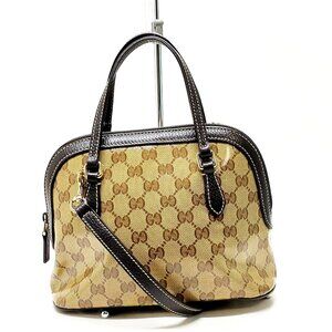 Gucci Hand Bag Brown Coated Canvas mon-378-091725